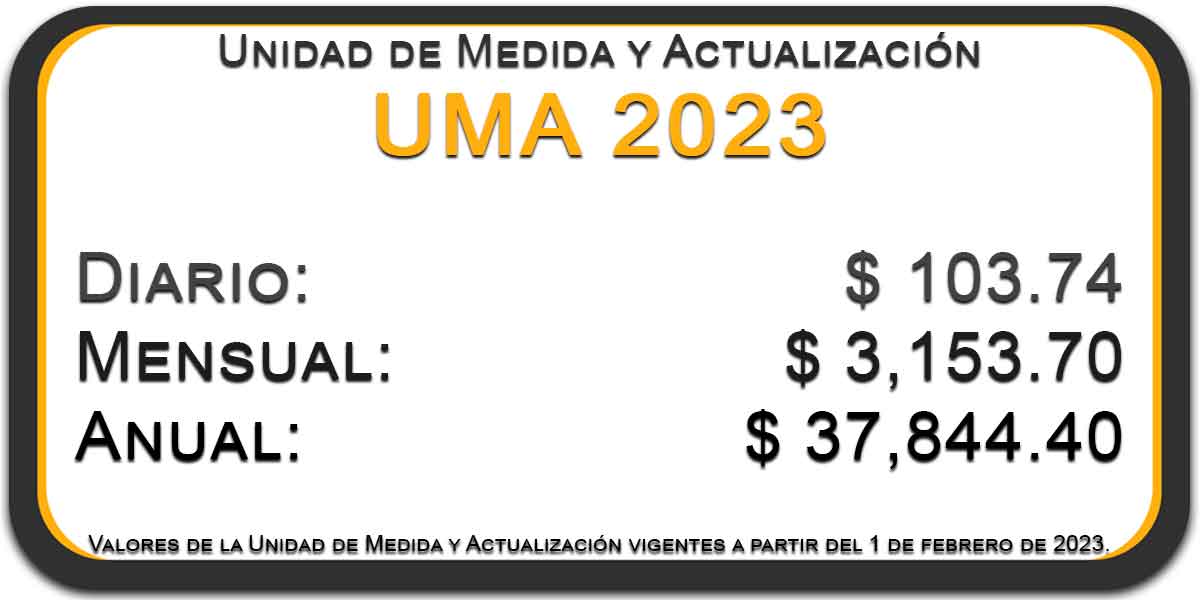UMA 2023 ¿Cual es el valor actualizado? ADN