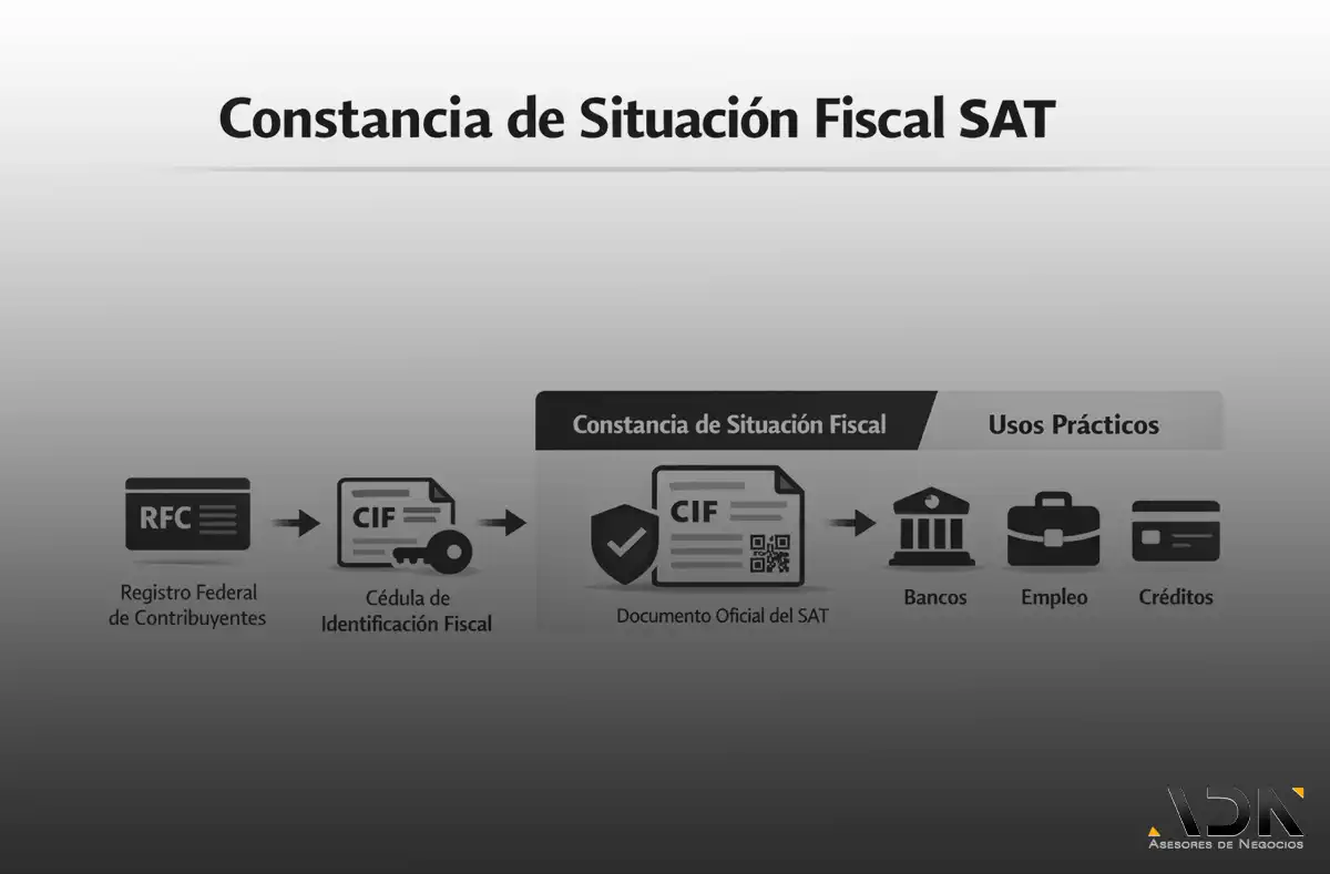 Infografía sobre Constancia de Situación Fiscal y CIF en México