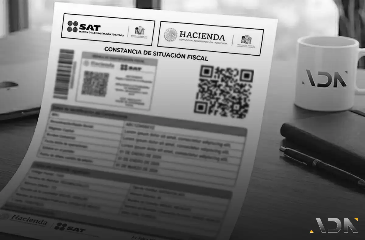 Constancia de Situación Fiscal con CIF emitida por el SAT
