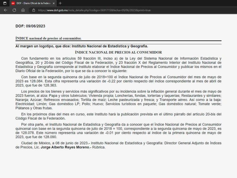 INPC 【Índice Nacional de Precios al Consumidor】 2024 ADN