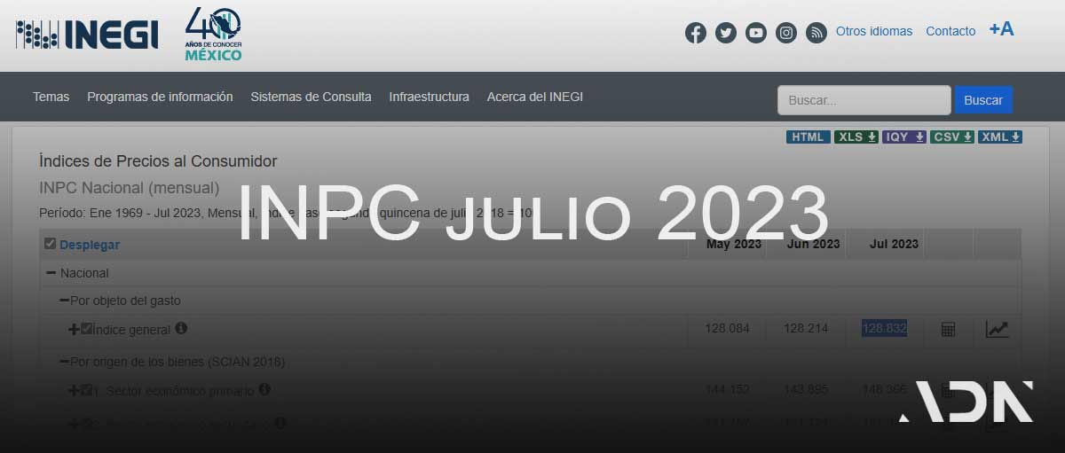 INPC 【Índice Nacional de Precios al Consumidor】 2024 ADN