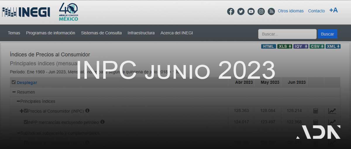 INPC 【Índice Nacional de Precios al Consumidor】 2024 ADN